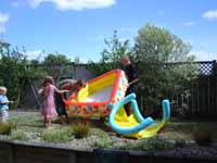The paddling pool is dirty.