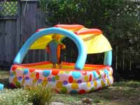 Paddling pool beging used for paddling!