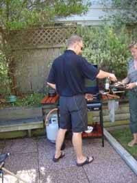The man, 'cooking'